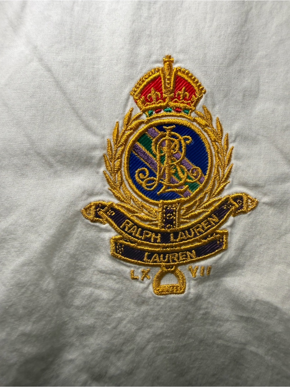 Lauren Ralph Lauren White Embroidered Crest Button-Down Shirt - Picture 3 of 5